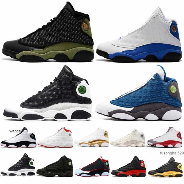 

13 reverse bred dark powder blue red basketball shoes flint 3m reflective 13s playoff lucky green starfish gold glitter black cat men women