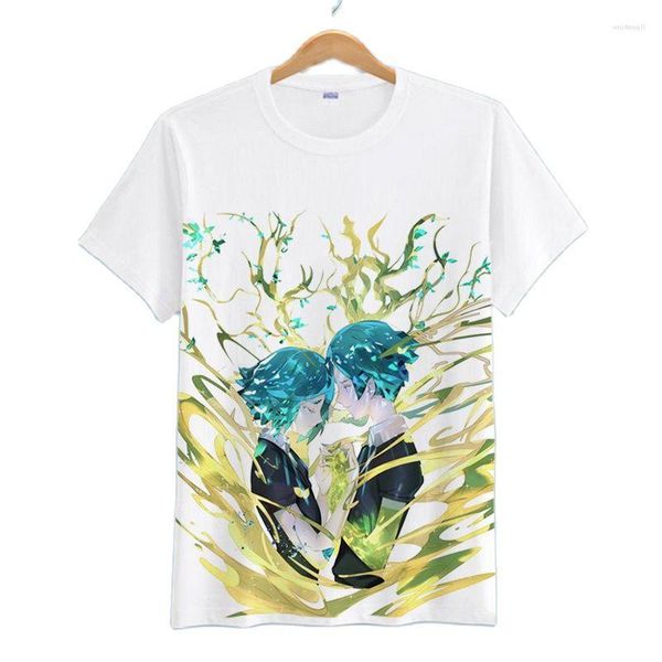 

t-shirts men's t shirts anime cos land of the lustrous cotton casual short sleeve t-shirt tee shirt summer tee round neck, White;black