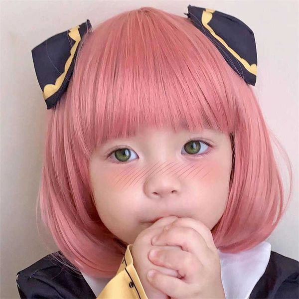 

hair lace wigs dithering tap and children's wig's puffy hair korean version qi bangs bobo short straight wig headgear, Black