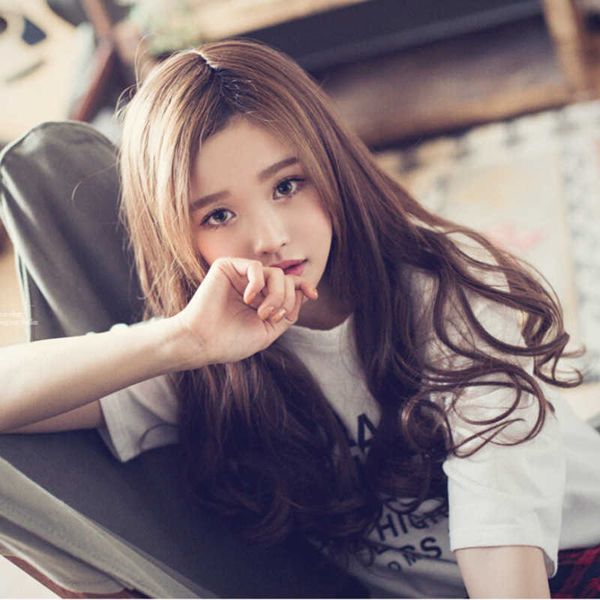 

hair lace wigs doll wig headband women's long curly hair ita korea, Black
