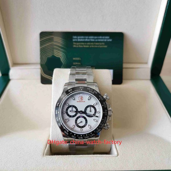 

ew factory mens watch ultra-thin 40mm x 12.5mm cosmograph 116500 panda watches 904l steel ceramic chronograph eta 7750 mechanical automatic, Slivery;brown