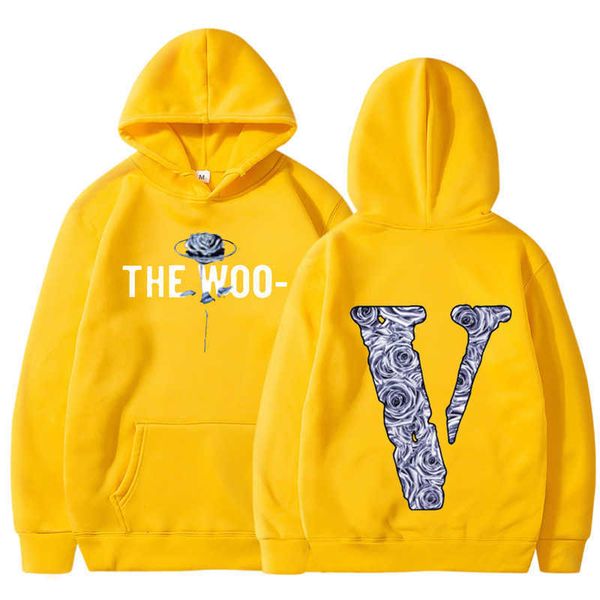 

men's hoody vlo one fashion designer sports friends angel brand plush sweater hoodie men women hoodies cotton terry pullover grx4 s10g, Black