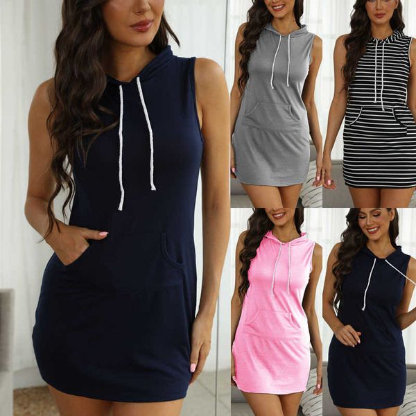 

selling women's sleeveless slim wrap hip hooded dress short skirt, Black;gray