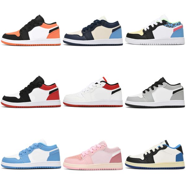 

2022 kids children ts x fragment low jumpman 1 1s sneaker baby toddlers basketball shoes reverse bred black toe mocha travis trainers boys g