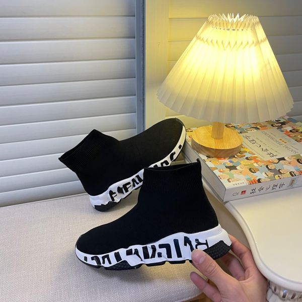 

luxury knitted sock boots for women and men four colors wear it warm and comfortable with size 35-44, Black