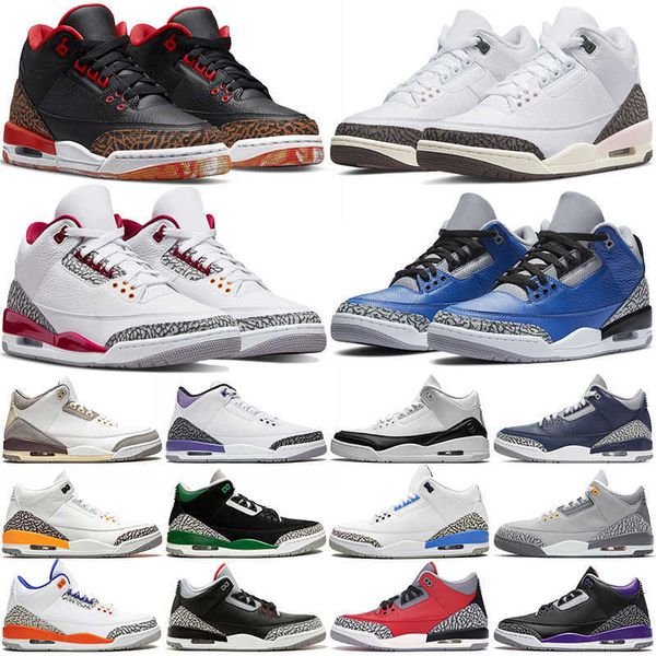 

fashion jumpman 3 3s basketball shoes men mens neapolitan cardinal red cool grey pure white international flight usa tinker cement outdoor, Black