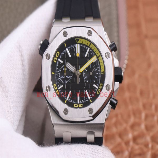 

quality twf makerwatches 42mm 26703 chronograph workin sapphire glass transparent cal.3124 movement mechanical automatic mens watch men&#039, Slivery;brown