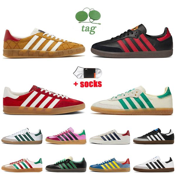 

2023 gazelle sneakers samba running shoes for men women vegan outdoor sports monogram red green white black pink velvet gazelles designer tr