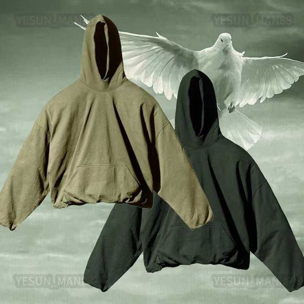 

designer kanyes classic wests luxury hoodie three party joint name peace dove printed mens and womens yzys pullover sweater hooded t shirts, Black