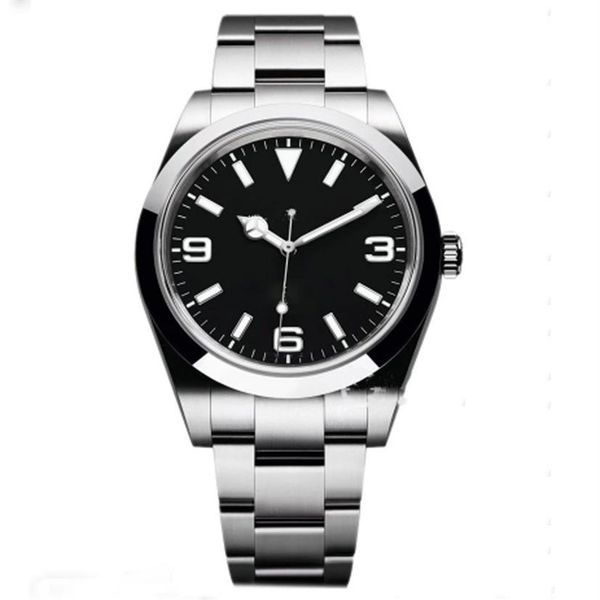 

new automatic mechanical mens sports watch black white number dial sapphire glass watches stainless steel explorer male wristwatch2771, Slivery;brown