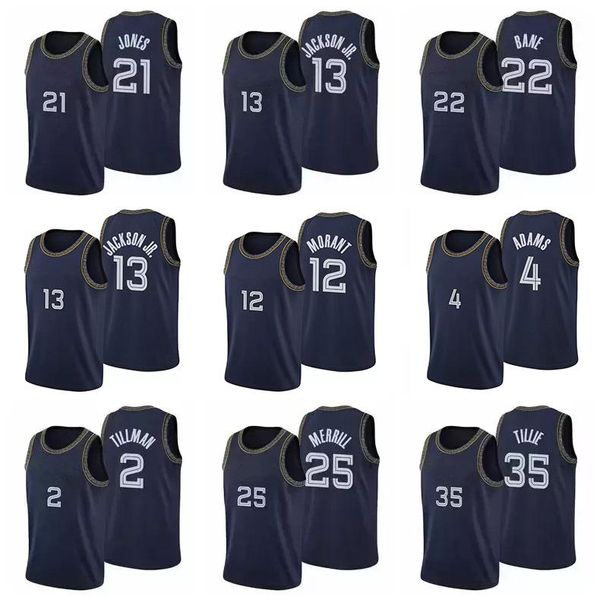 

ell 75th mem grizzlie ja 12 morant basketball jerseys ziaire williams jaren jackson jr. dillon brooks steven adams clarke tillman bane j, Black;red