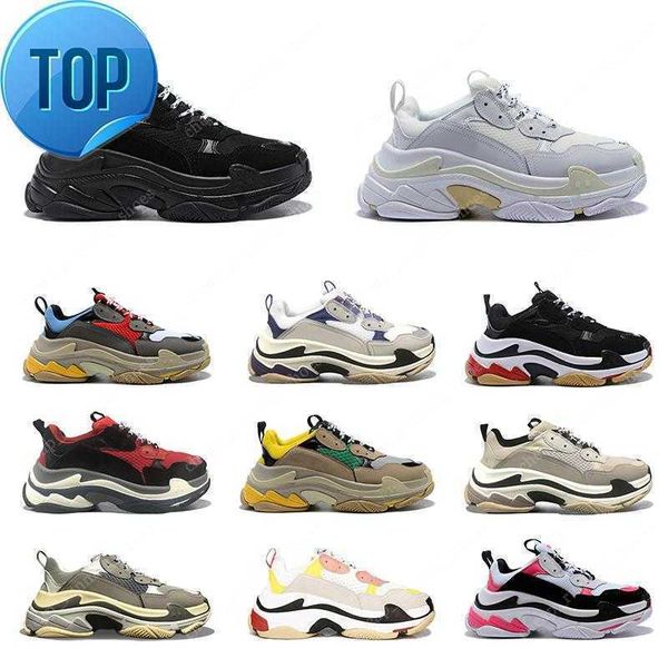

triple s men women casual shoes paris 17fw platform sneaker fashion mens trainer des chaussures, Black