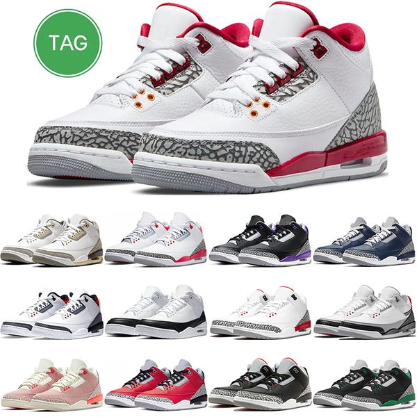 

jumpman 3 basketball shoes 3s fire red desert elephant pine green midnight navy unc white cement rust pink fragment katrina trainers sneaker