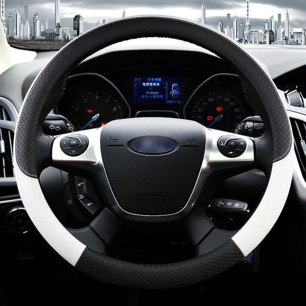 

steering wheel covers 100% eagle talon brand leather car steering wheel cover for ford focus 2 3 mk1 mk2 mk3 auto interior accessories t2211