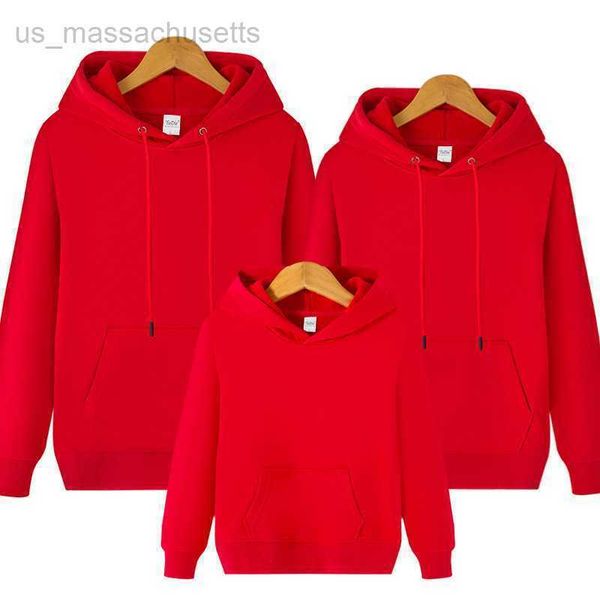 

family matching outfits parents' and children's autumn clothes 2022 cotton hooded sweater for a family with three mouths l221108, Blue