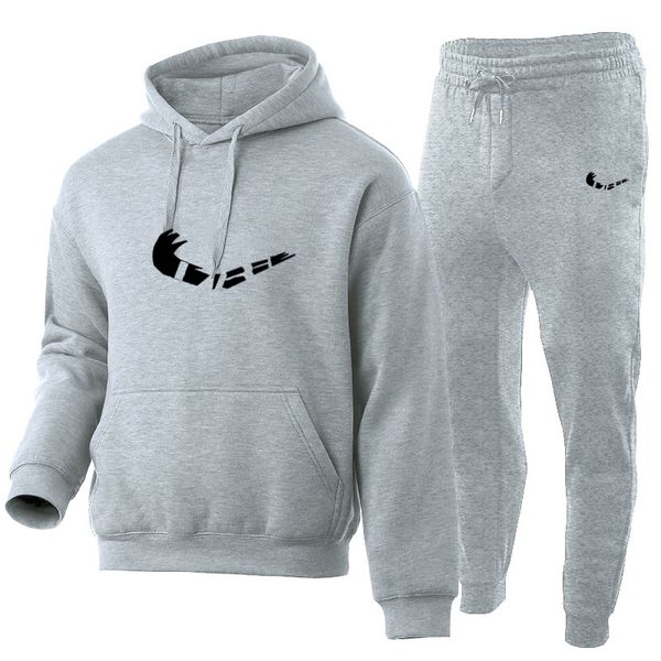 

fashion autumn winter men's tracksuits designer sets hoodie pants jacket casual sweatshirt tech fleece set joggers printing sweatsuit, Gray