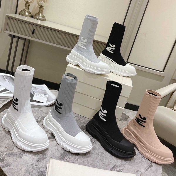 

boots shoes mc boot slick boots outdoor shoe half boots queen trainers designer luxury graffiti knitting tread casual socks platform graffit, Black