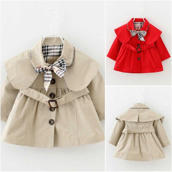 

clothing sets baby girls coat trench spring autumn kids jacket outerwear & children long sleeve es 0-3years, White