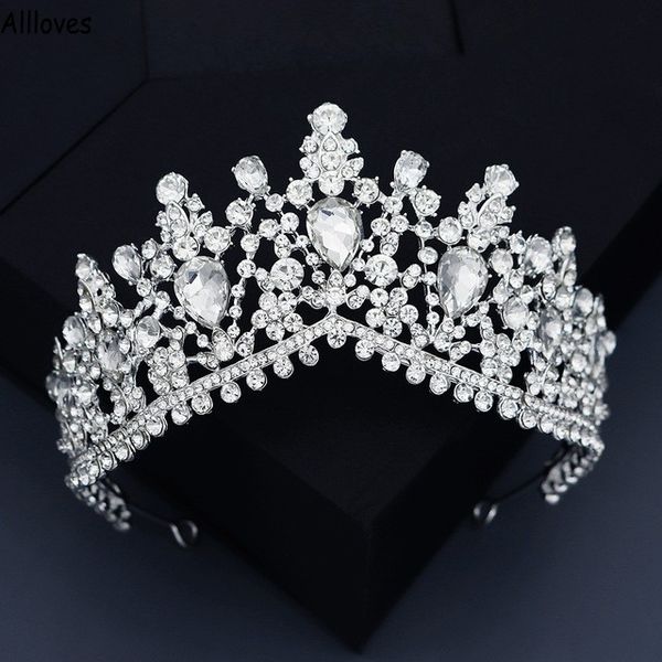 

sparkle cryststals bridal headpieces women crown and tiaras for wedding headband rhinestone hair band jewelry brides hair accessories al9712, Silver