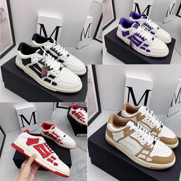 

new luxury designer bone paste brand casual shoes ami men's bone stitching thick walking black bottom ri sports coach
