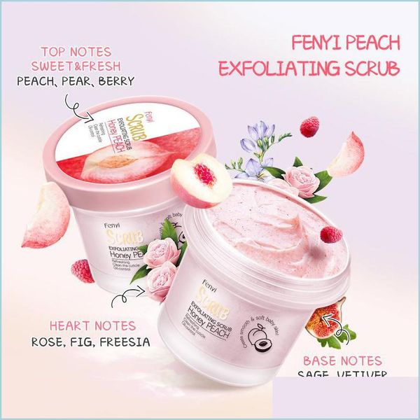 

body scrubs peach body exfoliating scrub cream face deep cleansing skin whitening remove dead moisturizing facial cleaning tool 6pcs dhml8