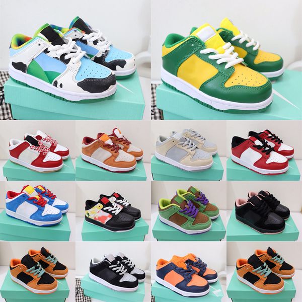

designer dunks kid shoes sports sb black white panda retro chunky low cows trainers youth baby boys girls dunke outdoor kids infants sneaker