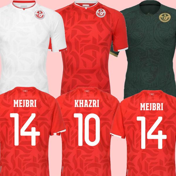 

2022 qatar world cup soccer tunisia jersey 7 msakni 19 jaziri 11 khenissi 22 ben said 4 abdi 3 talbi 14 laidouni 10 khazri 23 sliti football, Black;yellow