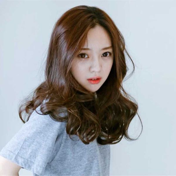 

hair lace wigs rihang headgear soft girl wig fashion ita long curly hair, Black