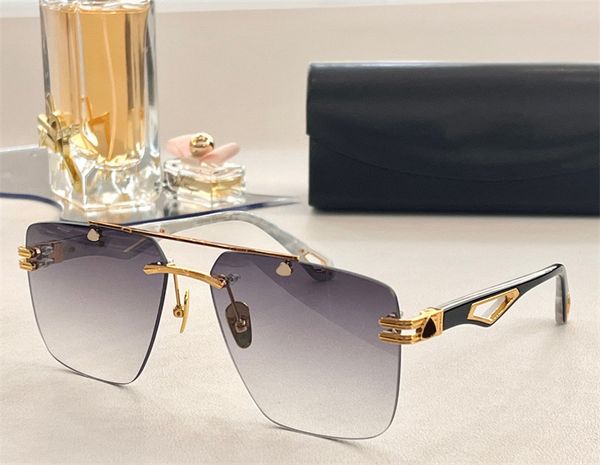 

fashion luxury designer president sunglasses for men classic simple metal square shape rimless glasses leisure business style anti-ultraviol, White;black
