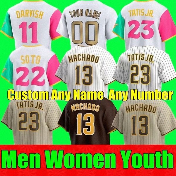 

22 juan soto fernando tatis jr. padres baseball jersey mens san manny machado diego tony gwynn wil myers yu darvish jake cronenworth grisham, Black