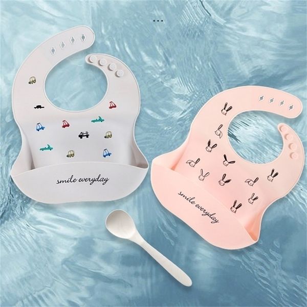 

bibs burp cloths waterproof baby soft silicone feeding bib stuff solid cartoon dinosaur print girl boy 221107
