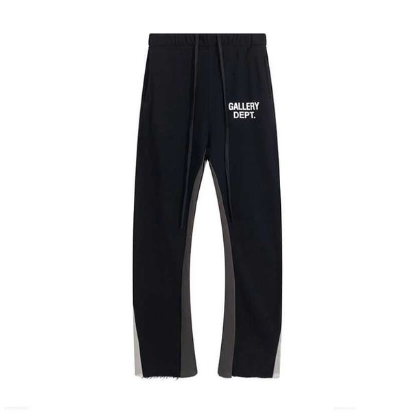 

galleries dept designer sweatpants sports pants 7216b painted flare sweat pant stitched micro loose high street casual lovers' same xgm, Black