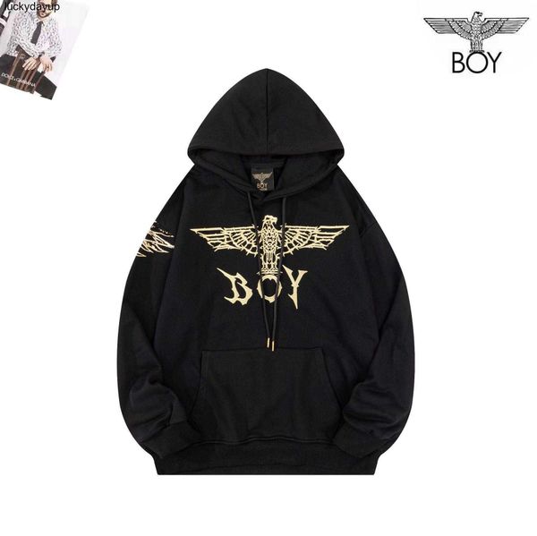 

men's hoodies sweatshirts new autumn boys designer mythical beast spreading wings with stamping printing fashion hoodie, Black