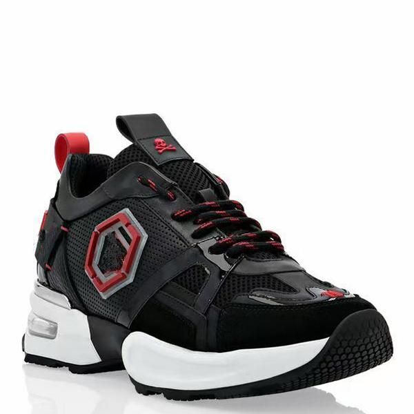 

designer shoes shoes men 's sneakers casual shoes fashion luxury leather lace up platform oversized sole size 38-45 asdasdasdas, Red;white