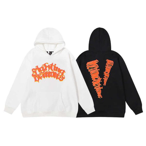 

men's hoody vlo one fashion designer rider hoodie hip hop edison men women plush cotton terry pullover friends long sleeve, Black