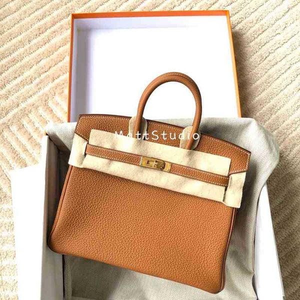 

birkins mattstudio birkin25 amber brown gold buckle have logo wm