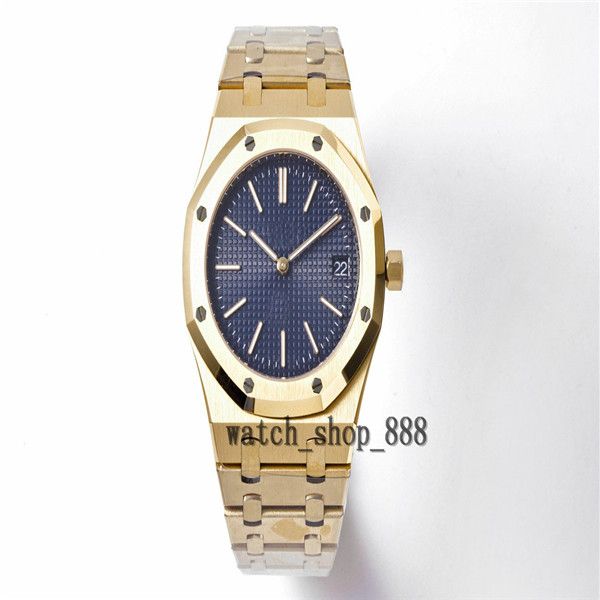 

quality men wristwatches 39mm 15202 blue dial luminescent stainless steel vk quartz movement transparent mechanical mens watch watches-6, Slivery;brown