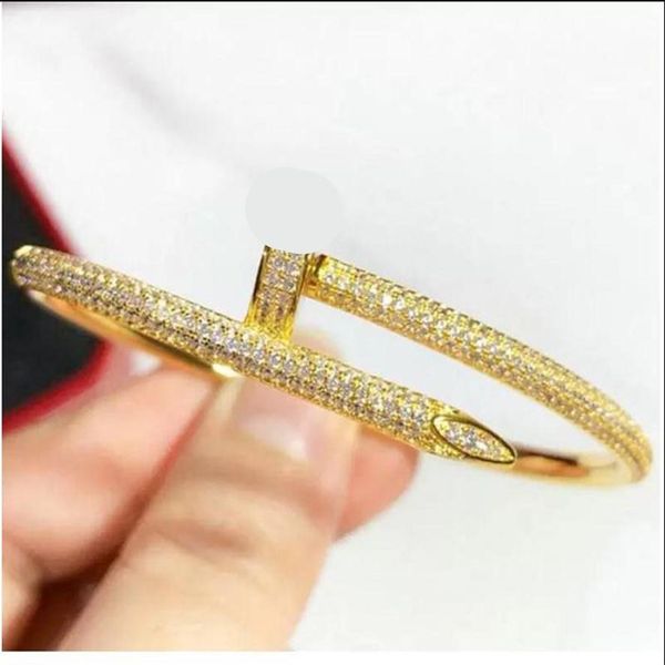 

tennis luxury jewelry wedding bracelets women 18k gold plated cuff bracelet full diamond for lover valentine's277j, Golden;silver