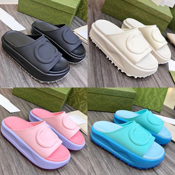 

slipper sandal home slipper beach flip-flops new macaron thick non-slip soft soles fashion g women2023 og, Black