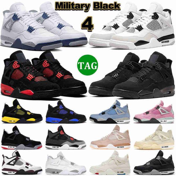 

4 basketball shoes men women 4s military black cat university blue red thunder sail white oreo midnight navy neon mens trainers outdoor