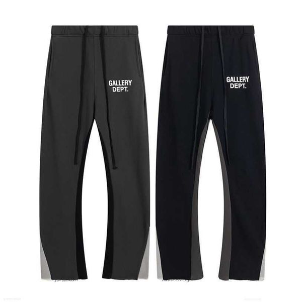 

galleries dept designer sweatpants sports pants 7216b painted flare sweat pant stitched micro loose high street casual lovers' same 423, Black
