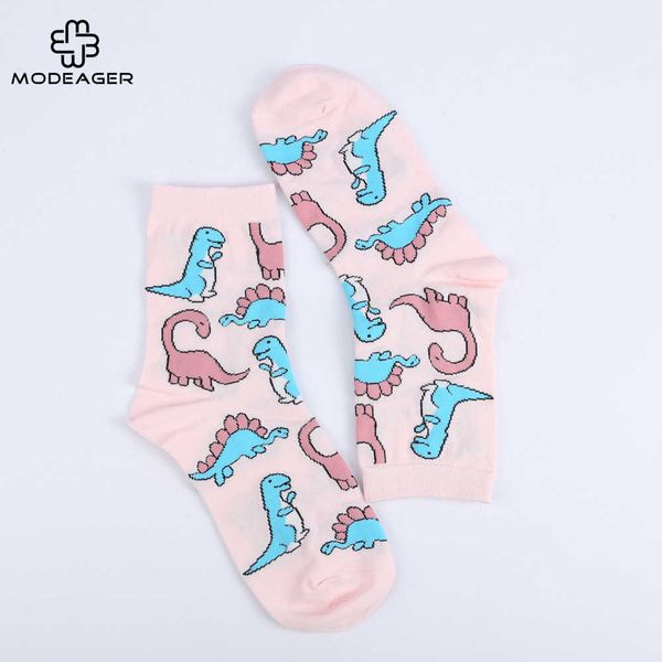 

socks hosiery modeager fashion casual pink color cute animal dinosaur socks for women ladies harajuku funny japan kawaii women socks t221102, Black;white