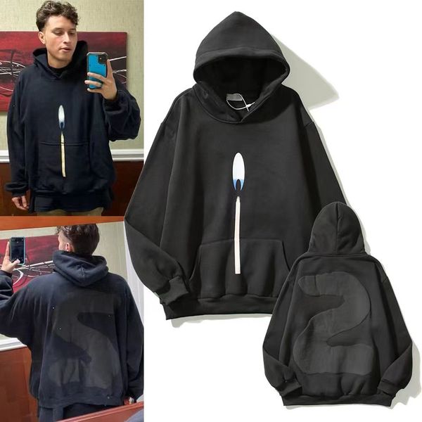 

mens hoodie flame hoodies donda street 2 sweatshirt men women autumn winter cotton sweatshirts tour series, Black