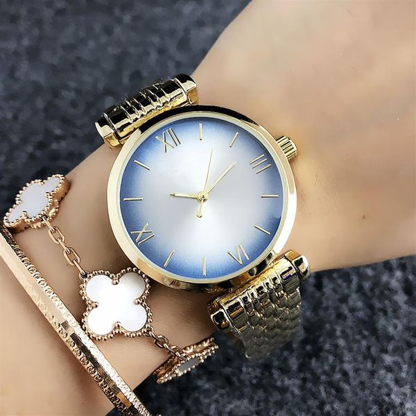 

fashion brand watches women girl style metal steel band quartz wrist watch a14262g, Slivery;brown