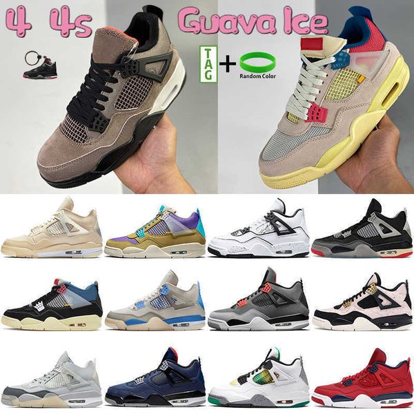 

sneakers 4 4s men basketball shoes sp desert moss taupe haze white x sail suede cool grey guava ice punch bred sports trainers us 5.5-13 z4b, Black;white