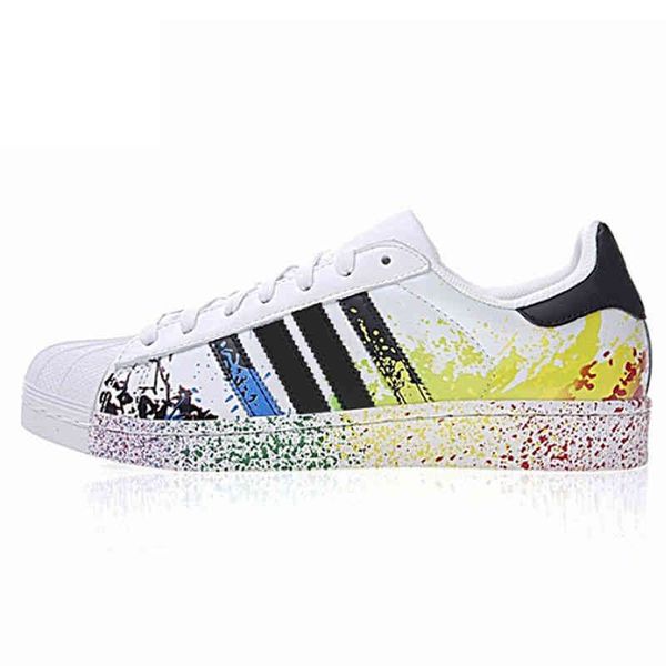 

superstars casual shoes sports sneakers flat trainers fashion stan smith triple black white oreo laser golden platform men women zf8n