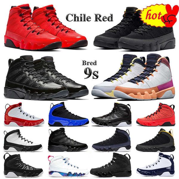 

2022 9 9s men basketball shoes chile red unc university gold racer blue reflective space jace bred citrus anthracite mens trainers outdoor, Black