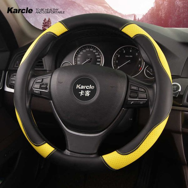 

steering wheel covers karcle car steering wheel cover pu leather steering covers 15 inch anti-slip wheel cover auto decoration car styling t