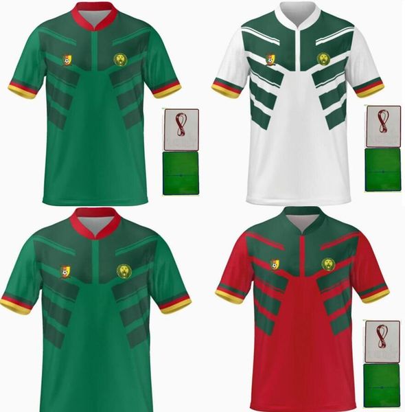 

2022 qatar world cup cameroon 10 aboubakar soccer jerseys 12 ekambi 13 choupo-moting 5 ngadeu-ngadjui 23 onana 6 oyongo 9 etoo anguissa ngam, Black;yellow