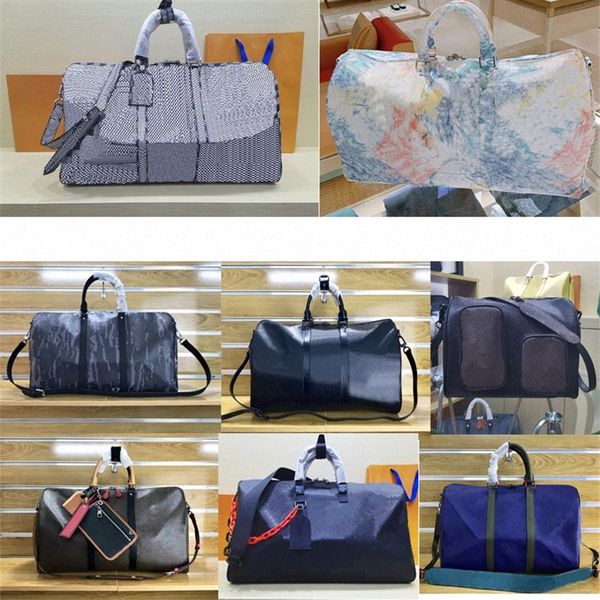 

duffel bags graffiti mens womens pastels colors travel keepall 55 mosaic sport handbags orange chain black brown blue outdoor bag 173l